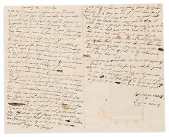 (MORMONS.) Personal letter from Joseph Smith's maternal grandmother Lydia Mack, among papers of his New Hampshire uncle.